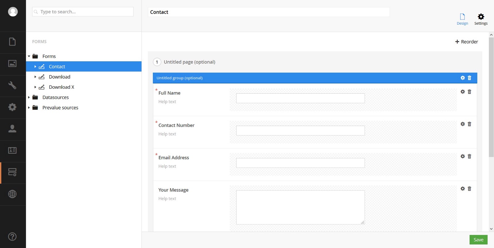 Umbraco forms backend
