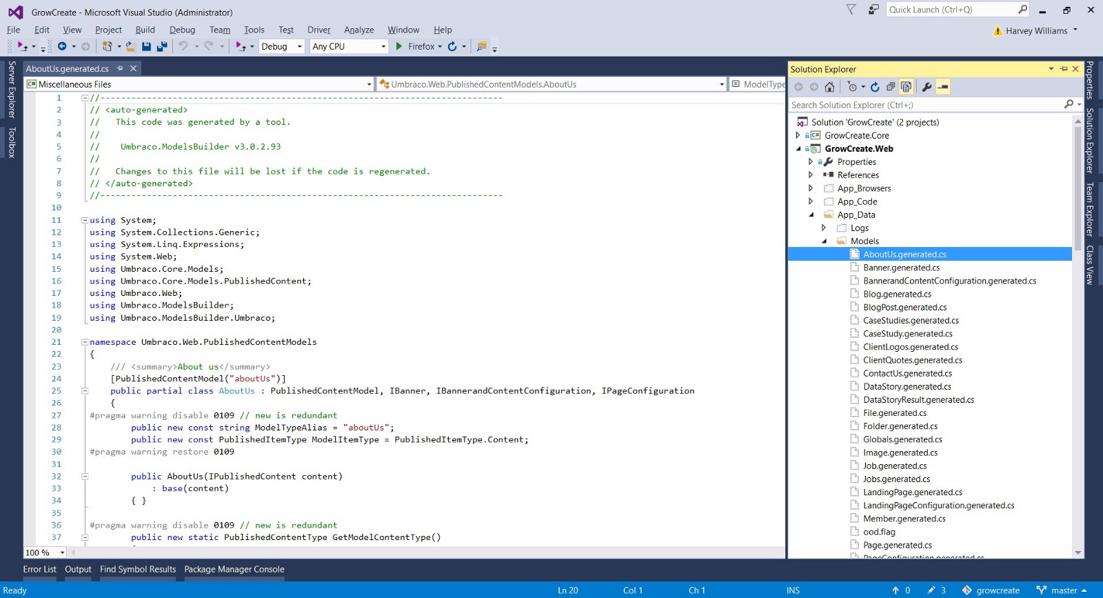 Visual Studio C# models